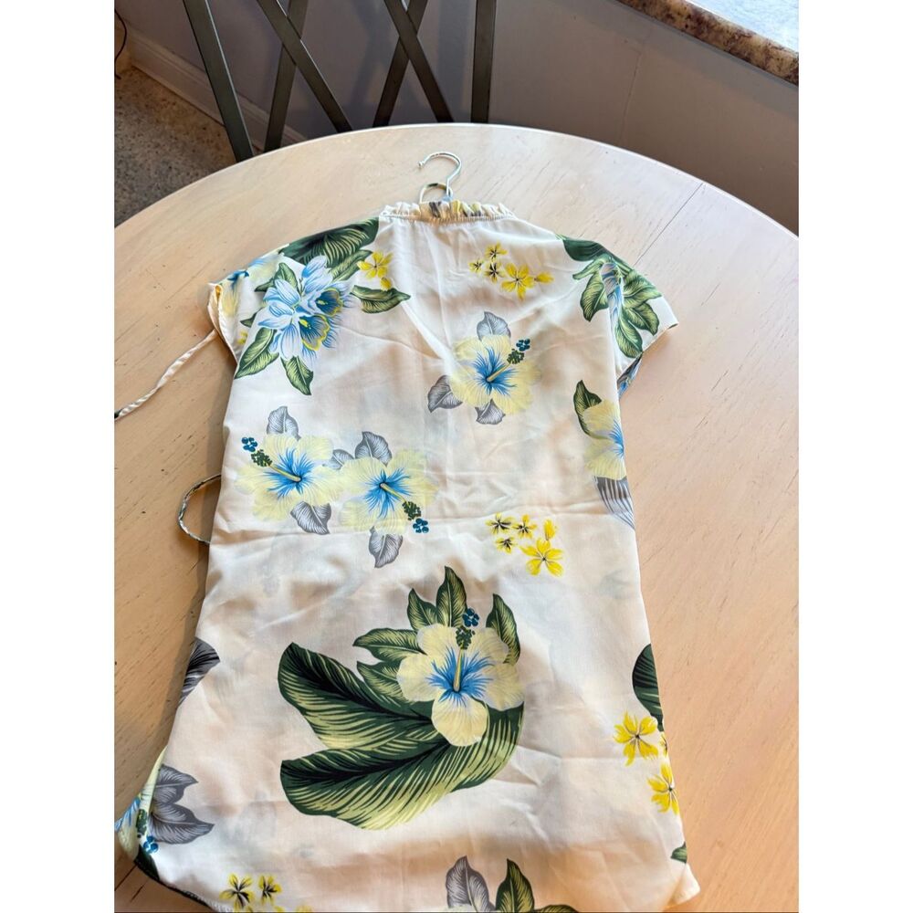 Zara Tropical Print Blouse SZ M - Picture 8 of 10